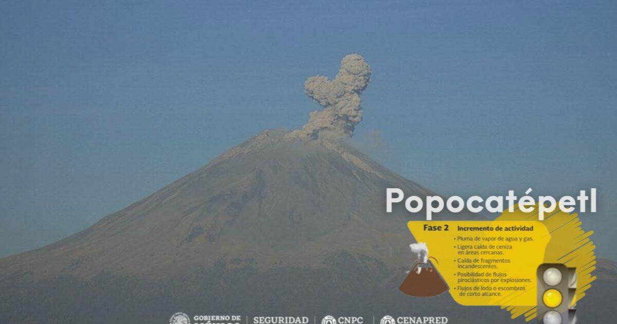 Continúa volcán Popocatépetl muy activo en las últimas 24 horas