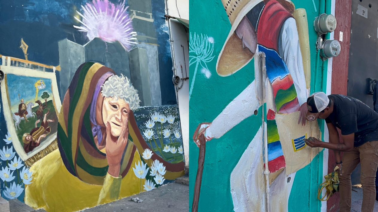 Jóvenes de Axochiapan trabajan en la creación de la ruta de murales