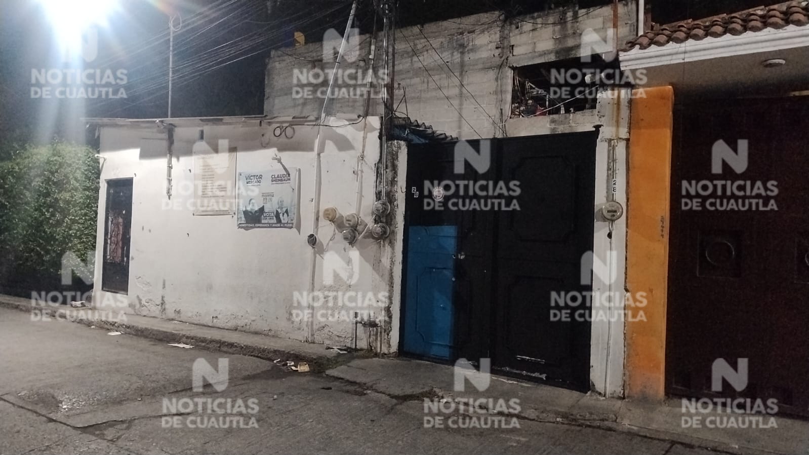 Atacan vivienda a balazos esta madrugada en Cuautlixco