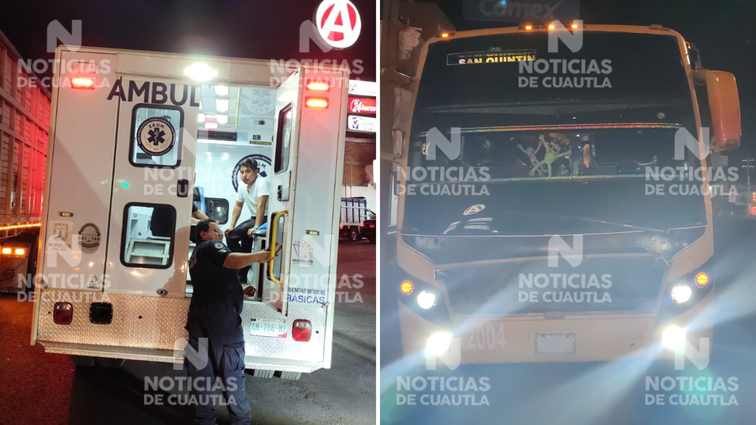 Atacan a balazos a autobús de pasajeros tras intentar asaltarlo