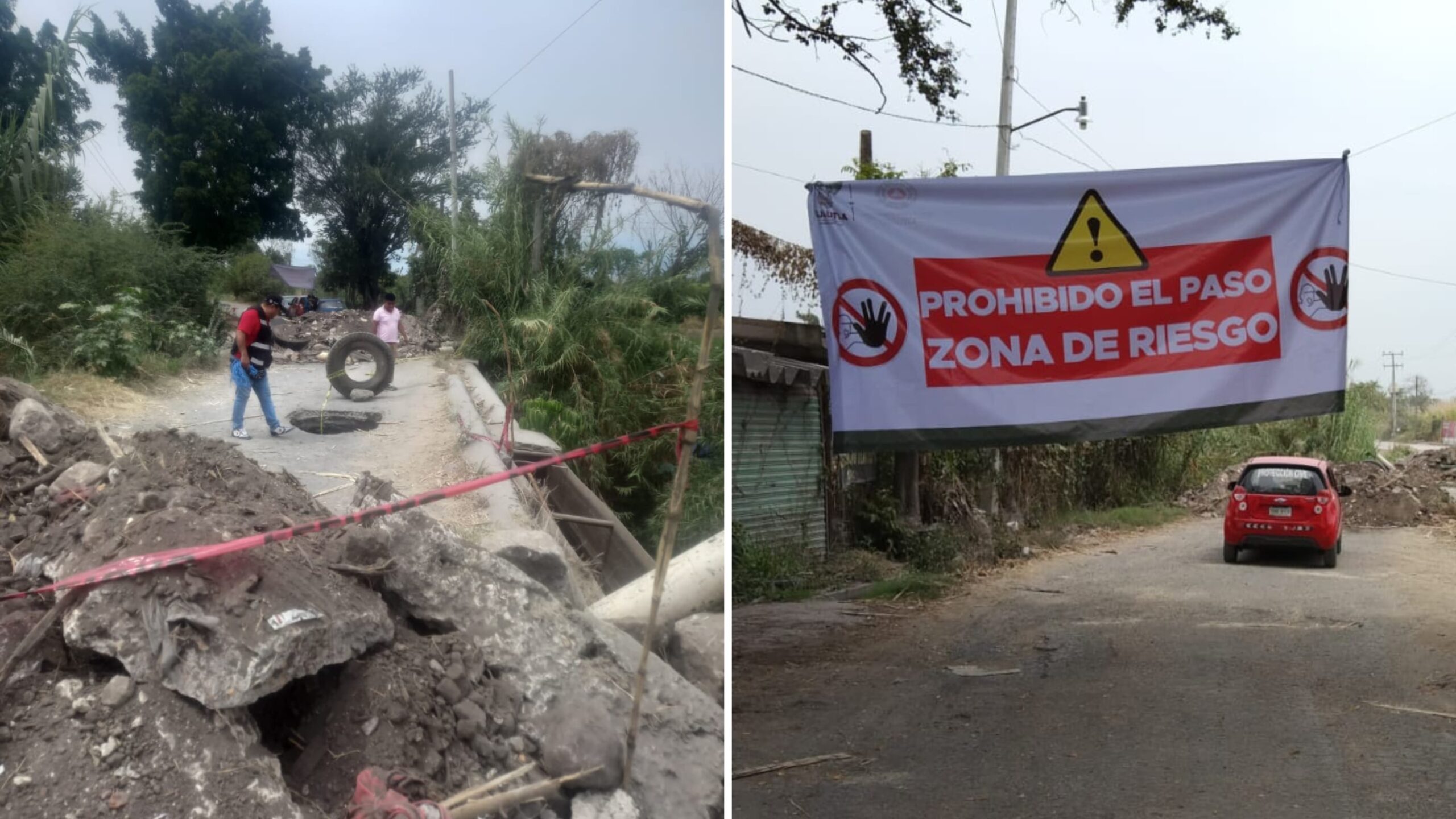 Atiende PC socavón en el puente Casasano-Calderón